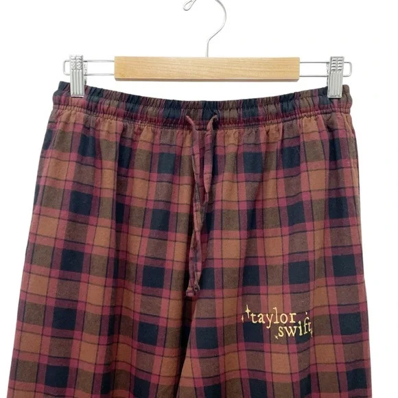Taylor Swift Evermore Album Plaid Pajama Set I Almost Jumped In Flannel Sz Large - Picture 11 of 16